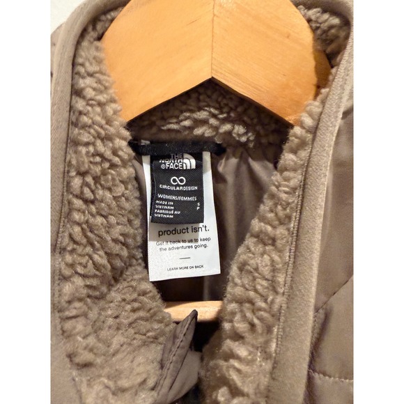 The North Face Womens Thermoball Eco Quilted Puffer Jacket Taupe Brown Small - Picture 4 of 11